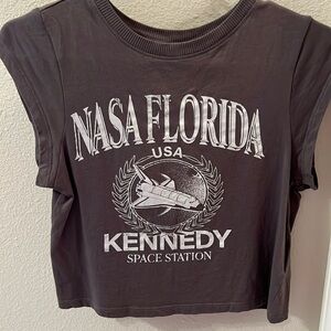 Short jersey top - Dark grey/NASA | H&M